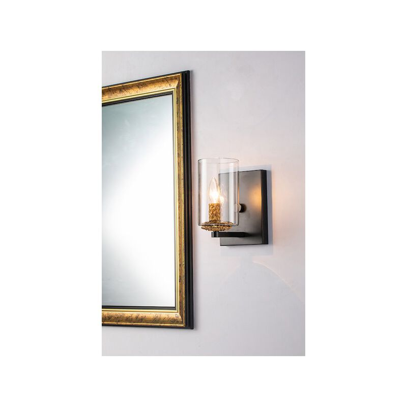 Lucas McKearn Bolivar 1-Light Wall Sconce in Matte Black