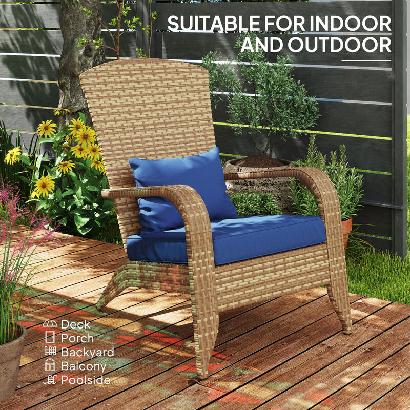 Hivvago Patio Adirondack Chair with Cushions and Curved Back image number 6