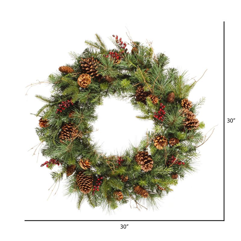 Vickerman 30" Cibola Mixed Berry Artificial Christmas Wreath - Unlit - Faux Mixed Berry Christmas Wreath - Indoor Seasonal Home Decor - Reliable and Durable image number 2