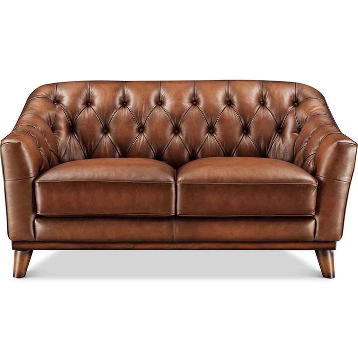 Lowell 100% Top Grain Leather Loveseat