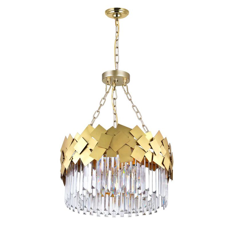 CWI Lighting Panache 6 Light Down Chandelier With Medallion Gold Finish