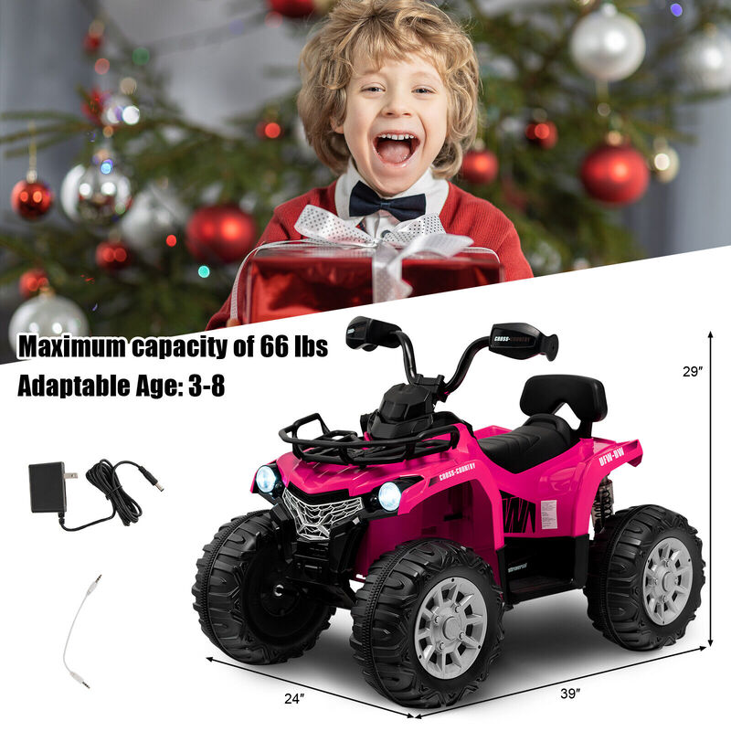 12V Electric Kids Ride-On ATV with 4-Wheel Design, MP3 and Headlights image number 2