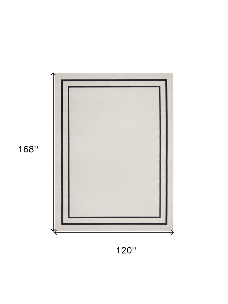 HomeRoots 10' X 14' Ivory And Black Indoor Outdoor Area Rug image number 4
