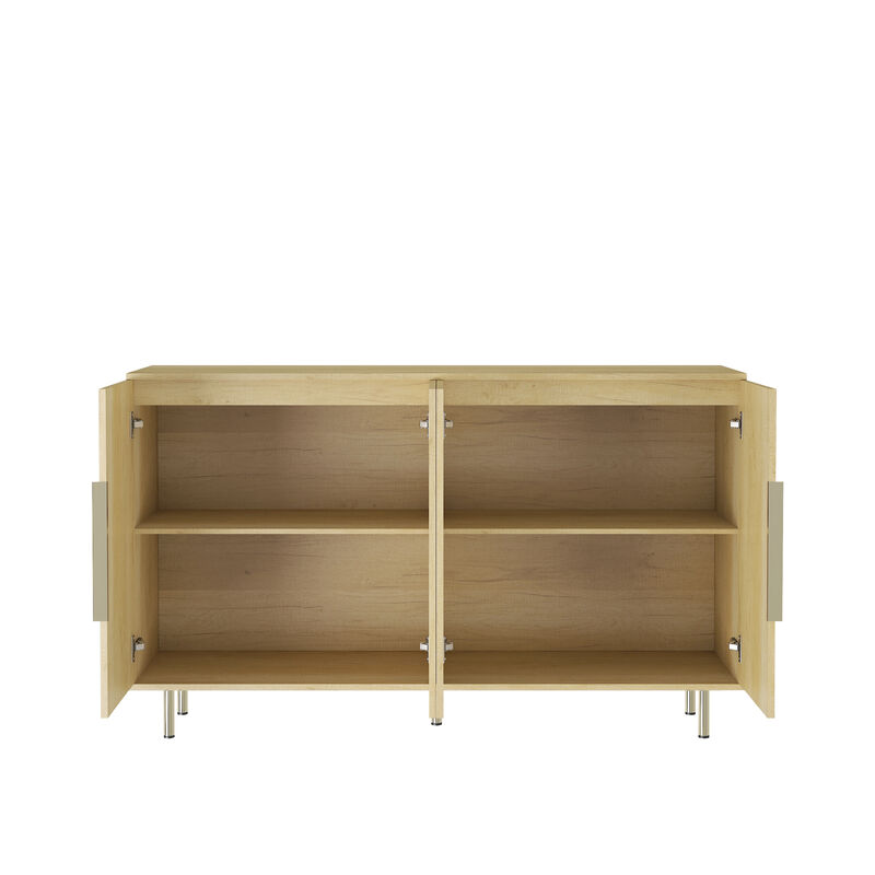 TATEUS Modern Sideboard Credenza with Adjustable Storage Shelves