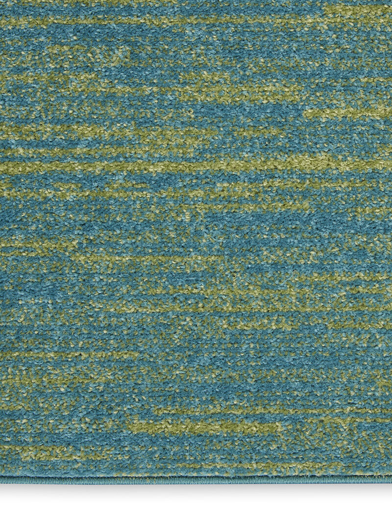Nourison Essentials NRE01 Blue/Green 2'2" x 12' Rug image number 4