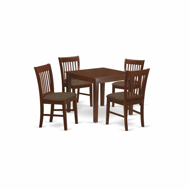5 Pc Kitchen Table set - square Table and 4 Dining Chairs