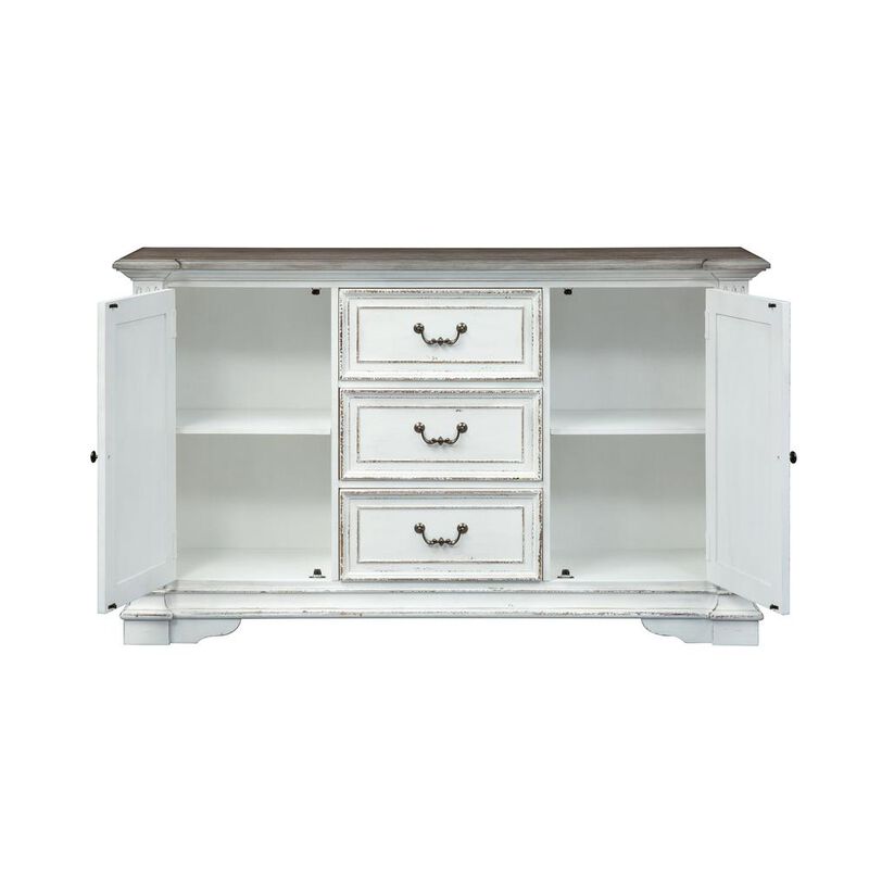 Liberty Furniture Abbey Park Buffet in Antique White image number 6