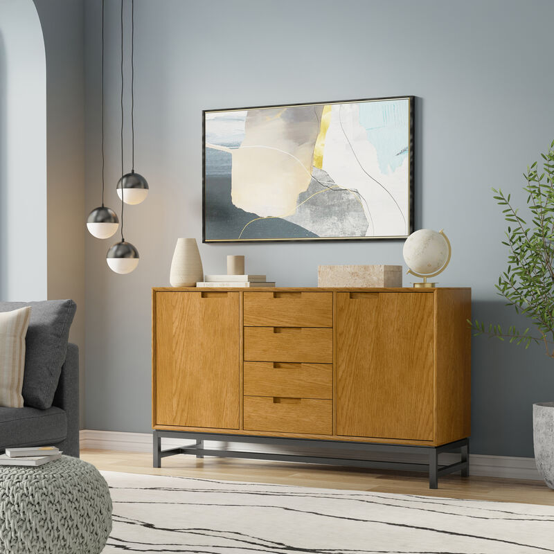 Simpli Home Banting Mid Century Sideboard with Centre Drawers image number 2
