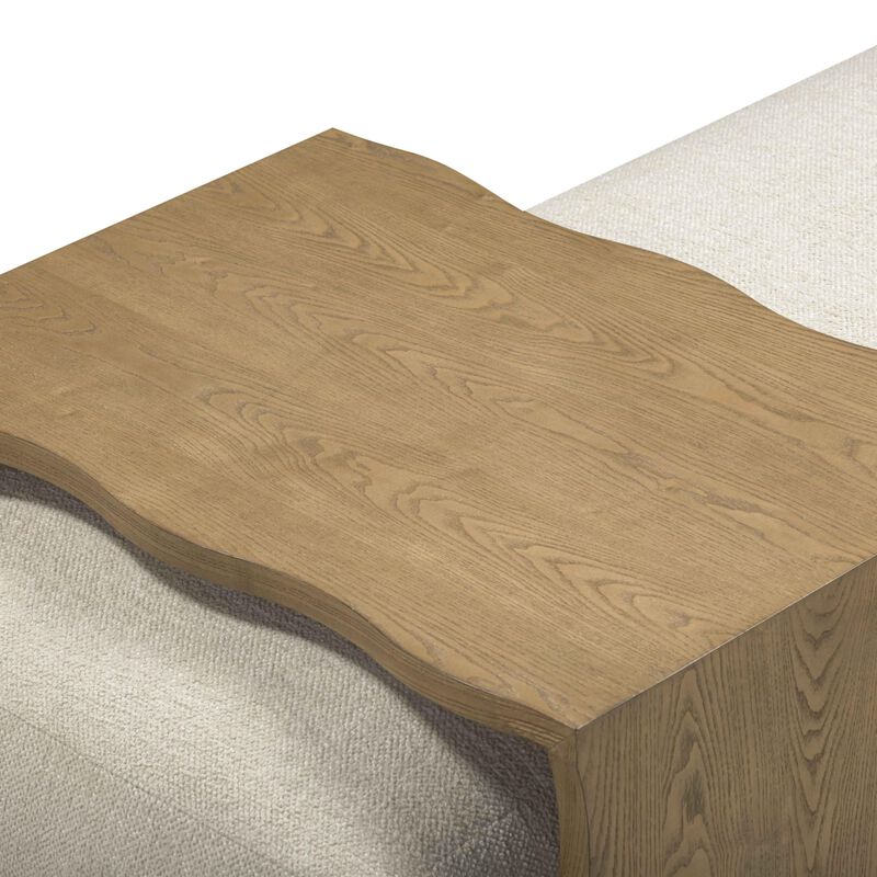 Tov Furniture Spencer Performance Basketweave Ottoman with Bridge Table (Cream) image number 8