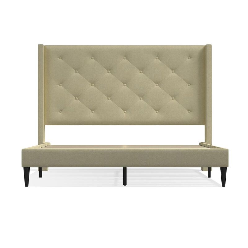 Rize Home Carrington Queen Platform Bed Beige image number 0