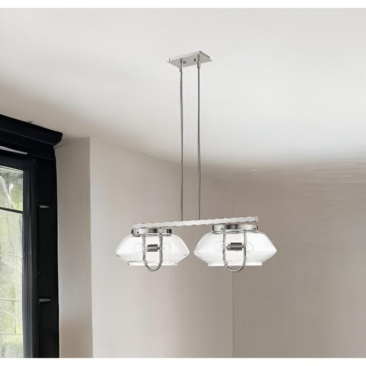 Hivvago Garner 4-Light Satin Nickel Island Pendant