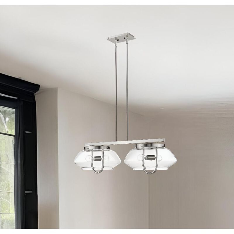 Hivvago Garner 4-Light Satin Nickel Island Pendant