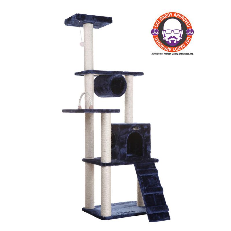 Armarkat 71 Navy Real Wood Cat Climbing Tower, Cat Scratching Furniture