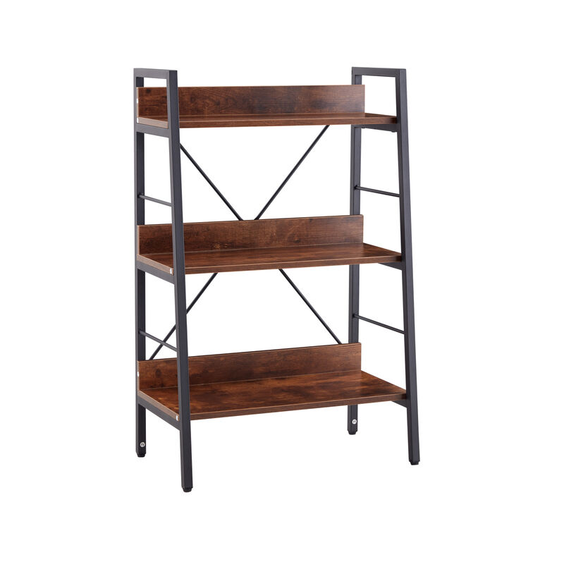 3 Layer Display Bookshelf Ladder Shelf Storage Shelves Rack image number 5