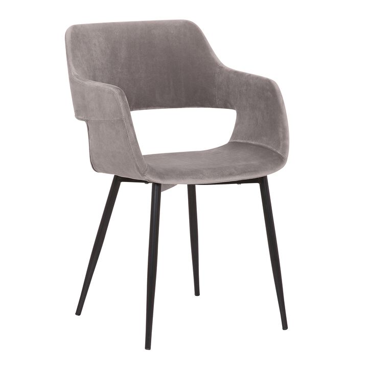 Mid-Century Gray Open Back Dining Accent Chair