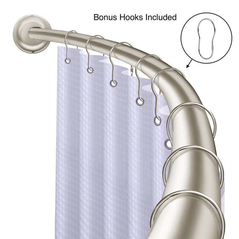 Utopia Alley 45-72" Aluminum Curved Shower Rod, Rust Proof and Adjustable Shower Curtain Rod, Need Drilling image number 5