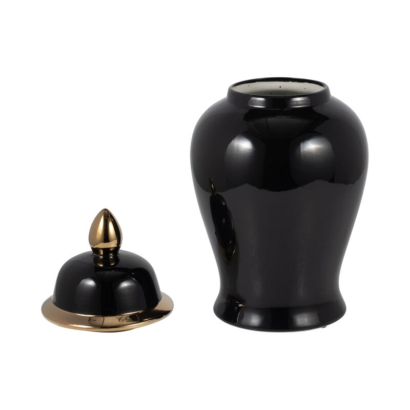 18" Temple Jar, Black/Gold image number 1