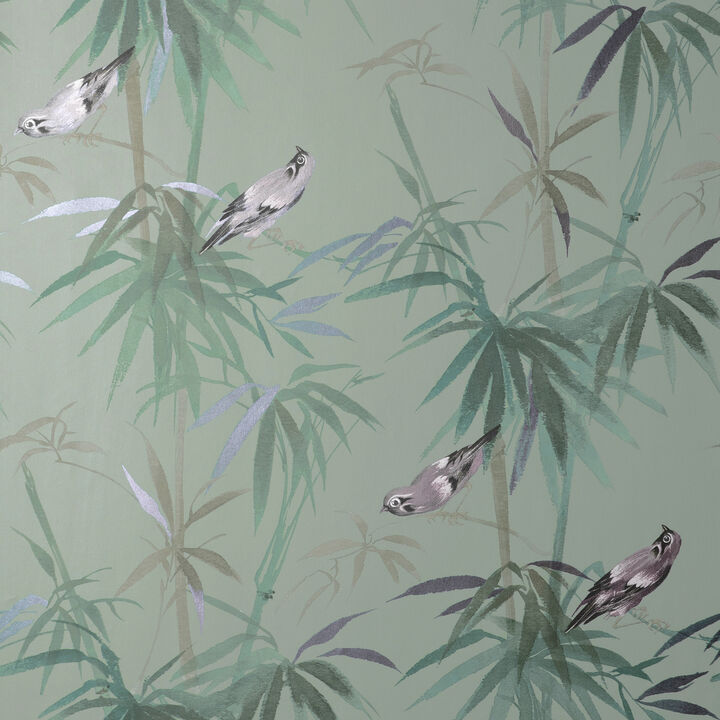 Zella Green Bamboo Wallpaper