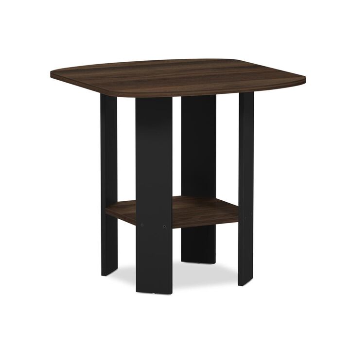 FURINNO Simple Design End/SideTable, 1-Pack, Columbia Walnut/Black