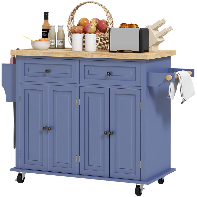 Hivvago Kitchen Island Cart on Wheels with Storage and Drawers image number 0