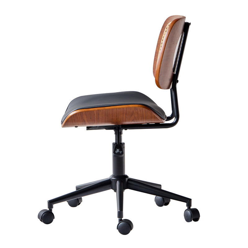 Design Adjustable Office Chair in Wood and Caning