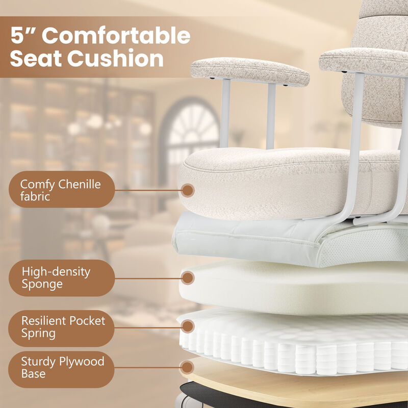 Mid-Back Leathaire Task Chair with Cushion &ndash; Ideal for Home or Study