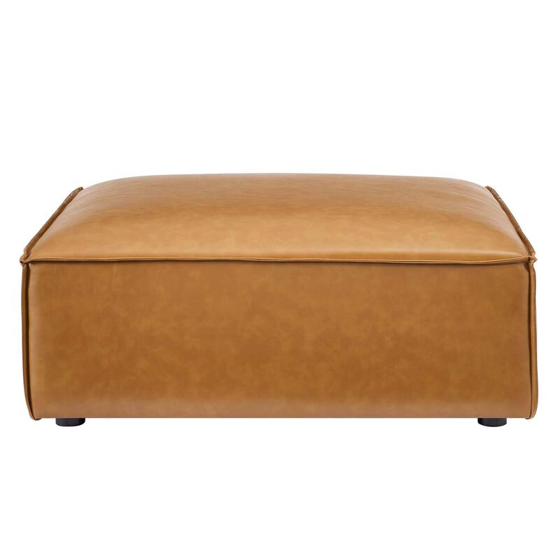 Modway Restore Vegan Leather Sectional Sofa Ottoman in Tan image number 4