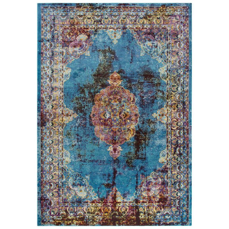 Morocco Blue 7'6" x 9'5" Power-Loomed Rug