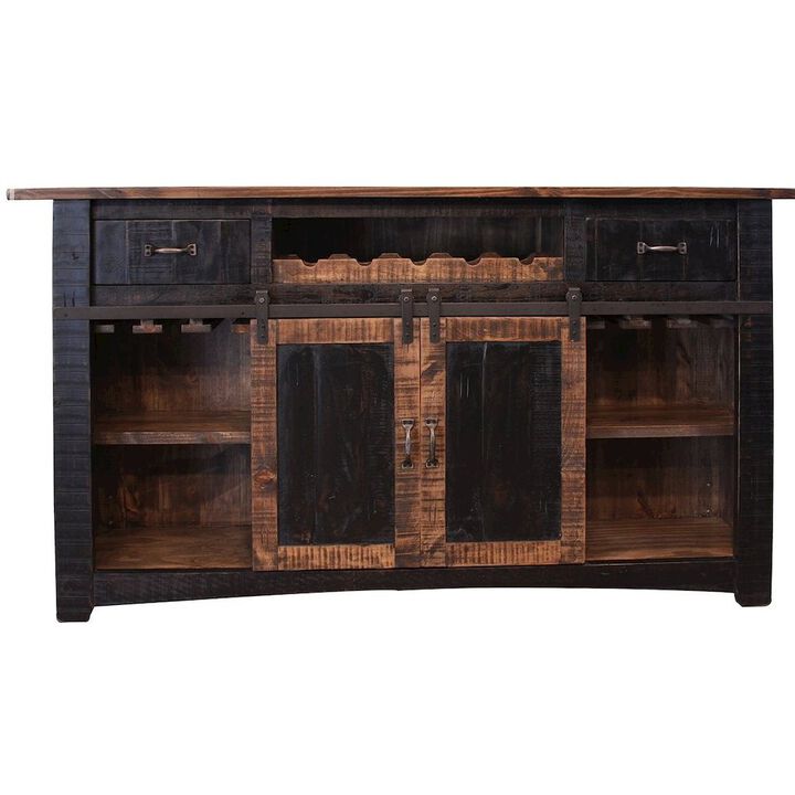 Crafters and Weavers Greenview Bar Counter - Distressed Black - 76