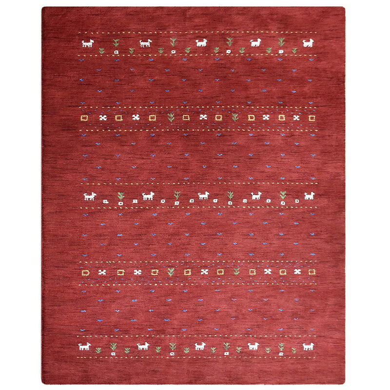 RUGSOTIC CARPETS HAND KNOTTED LOOM WOOL ECO-FRIENDLY AREA RUGS  - Contemporary Design, High Pile Thick Handmade Anti Skid Area Rugs for Living Room, Bed Room (L00585) image number 0