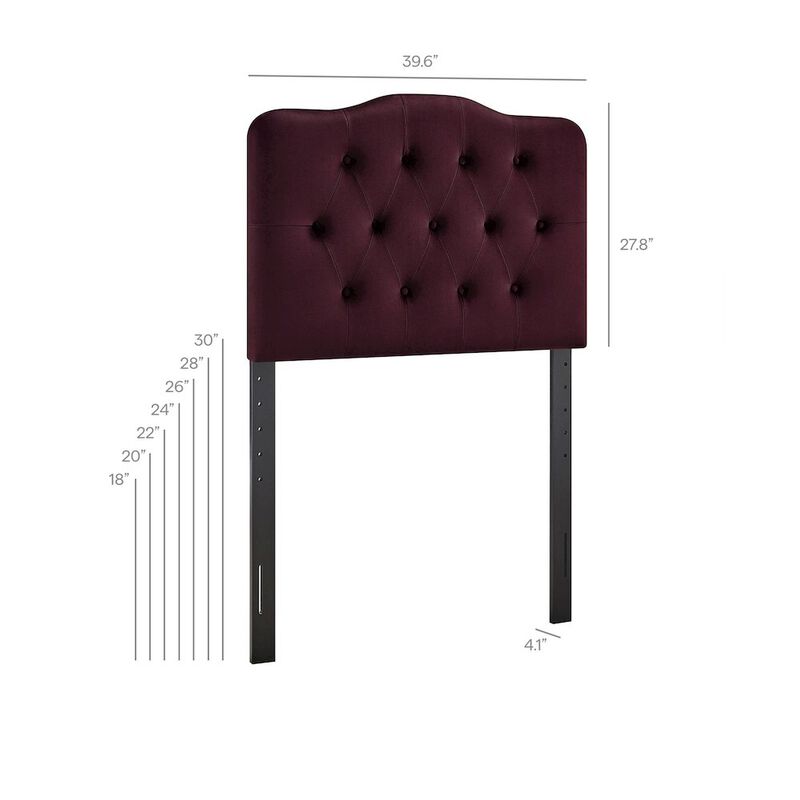 Annabel Stain-Resistant Performance Velvet Twin Headboard image number 2