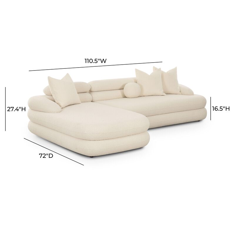 Lulu Cream Boucle Modular LAF Sectional image number 5