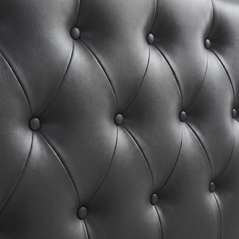 Upholstered Vinyl Queen Headboard with Supportive Padding and Stylish Design image number 4