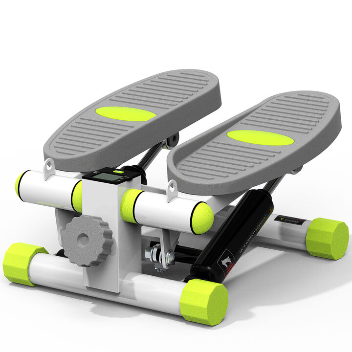 HARISON Mini Stepper for Exercise, 330 lb Capacity, LCD Monitor, Ultra-Quiet Portable Stair Stepper (HR-349 White)