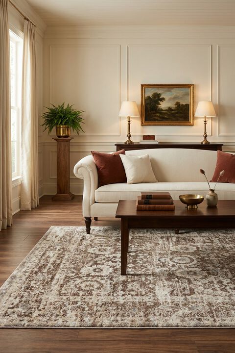 Theory THY-06 Mocha/Natural 18" x 18" Rug Sample