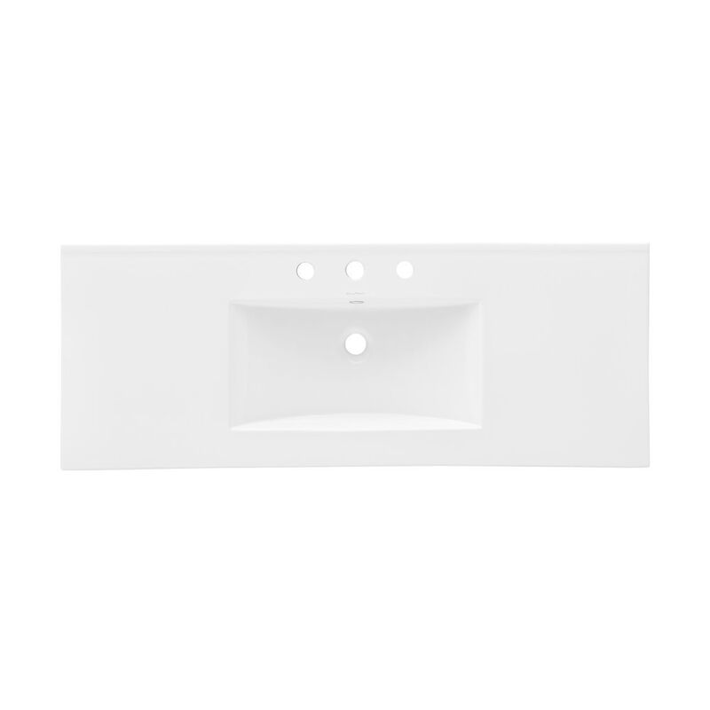 48" 3-Hole Widespread Vanity Sink Top in Glossy White image number 1
