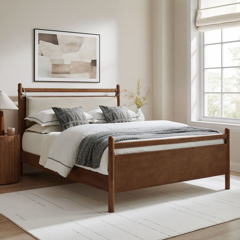 Leni King Size Wood Platform Bed Frame image number 8