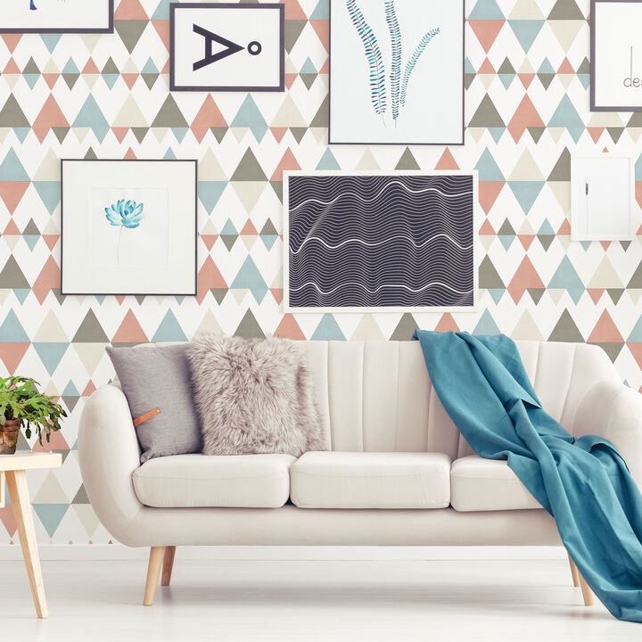 Trilogy Coral Geometric Wallpaper