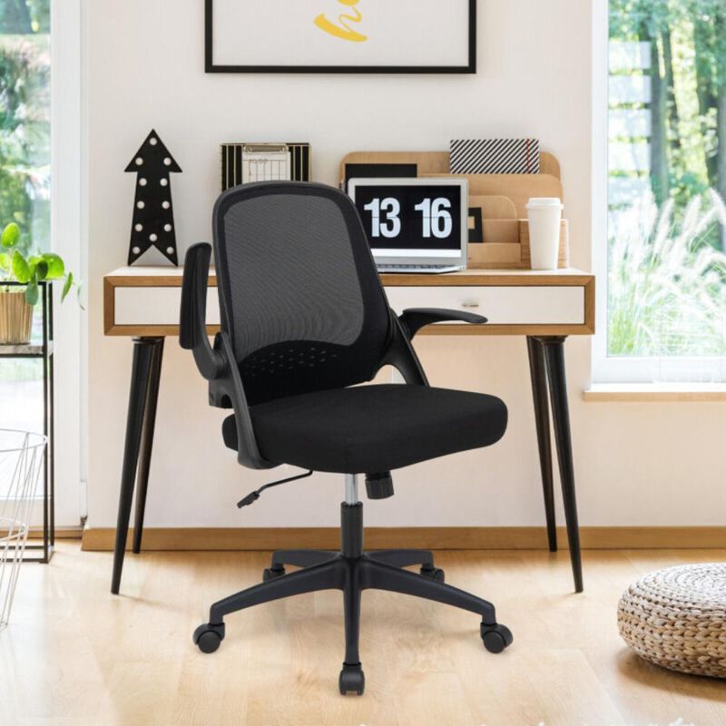 Hivvago Adjustable Mesh Office Chair Rolling Computer Desk Chair with Flip-up Armrest