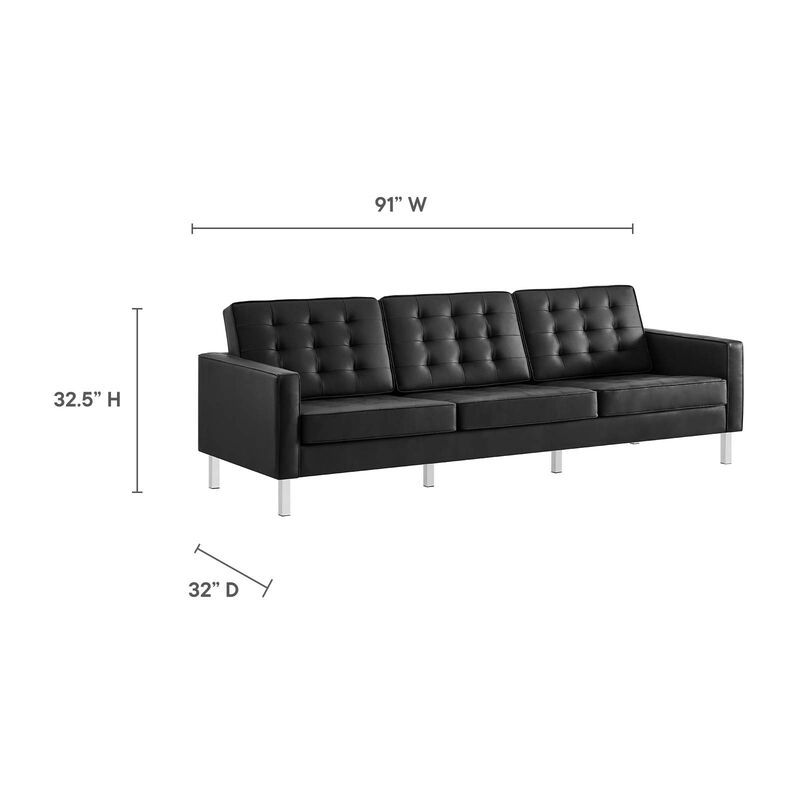 Loft Tufted Vegan Leather Sofa image number 7