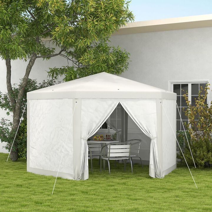 Hivvago 13' x 11' Hexagon Party Tent Canopy with Protective Mesh Walls