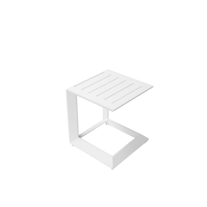 Pangea Home Leaf Sid Table, White In Aluminum