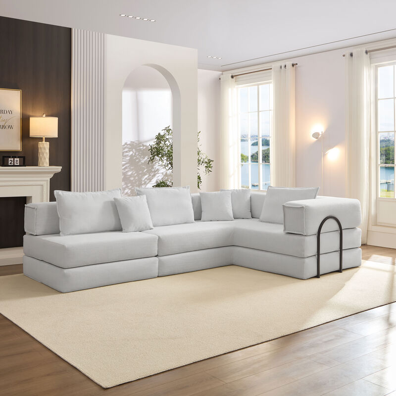 Merax Oversized Upholstered Sectional Sofa Couch Set