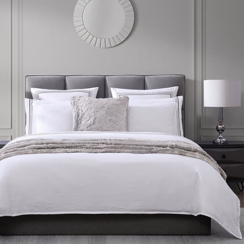 Border Embroidery Gray King Sheet Set image number 1
