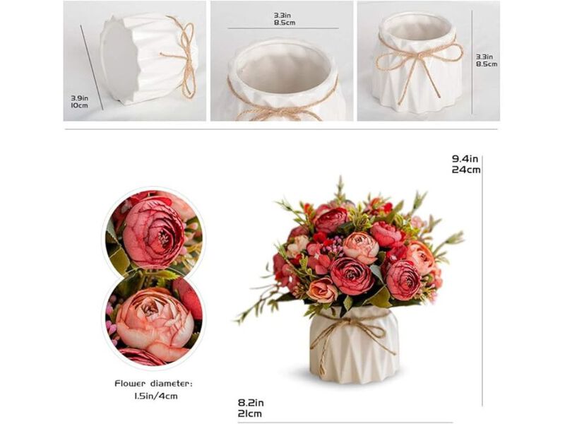 Red Artificial Rose Flower Stems Vase Filler Flowers Flowers image number 2