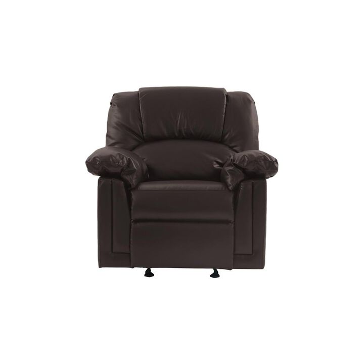 Motion Recliner Chair 1pc Glider Couch Living Room Furniture Brown Bonded Leather