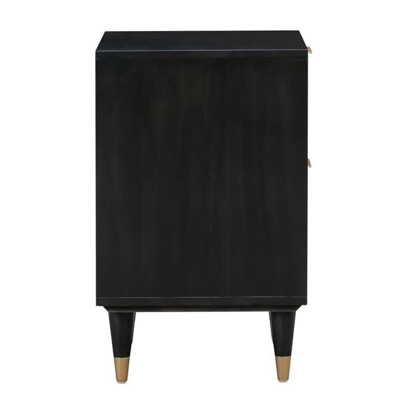 TOV Furniture Sierra 25" H Modern Wood Nightstand in Black/Antique Brass image number 5