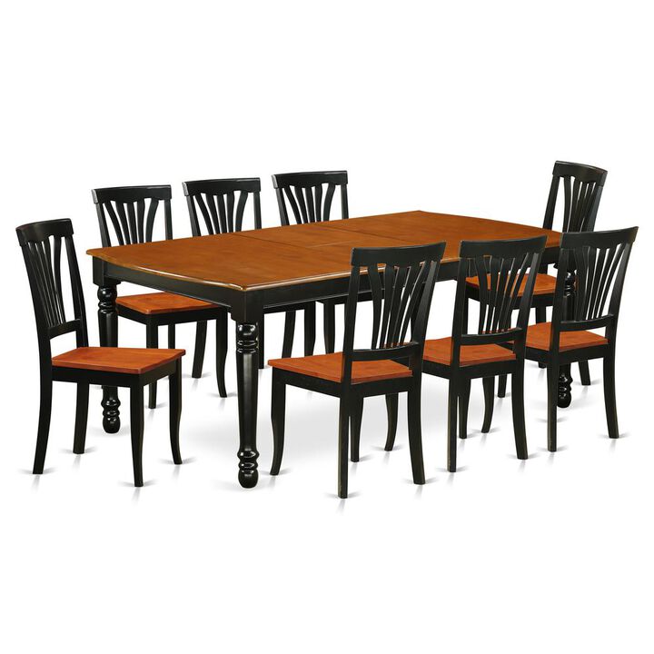 East West Furniture Dining Room Set Black & Cherry