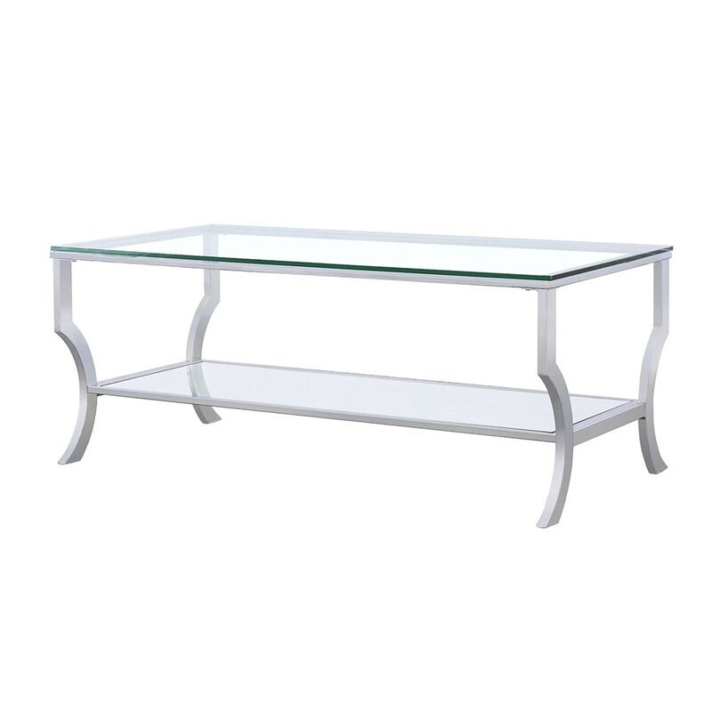 Coaster Co. of America Saide Rectangular Glass Top Coffee Table Chrome