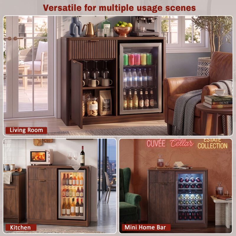 Falfil Mini Fridge Liquor Sideboard Cabinet image number 6